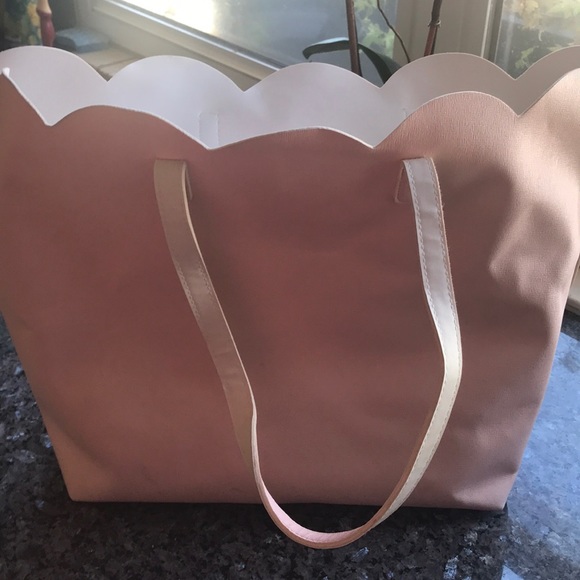 Handbags - Pastel Pink Scallop Beach Bag